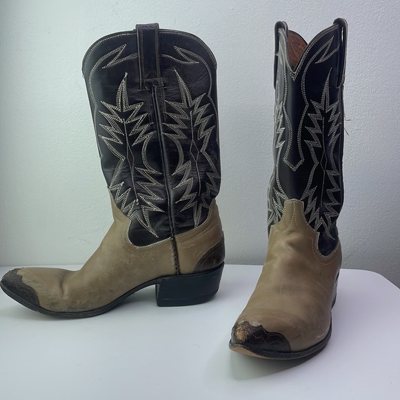 SEIBERLING Vintage Leather Hand Made Cowboy Western Cowgirl Boots Size 6 B # 102 - Picture 4 of 15